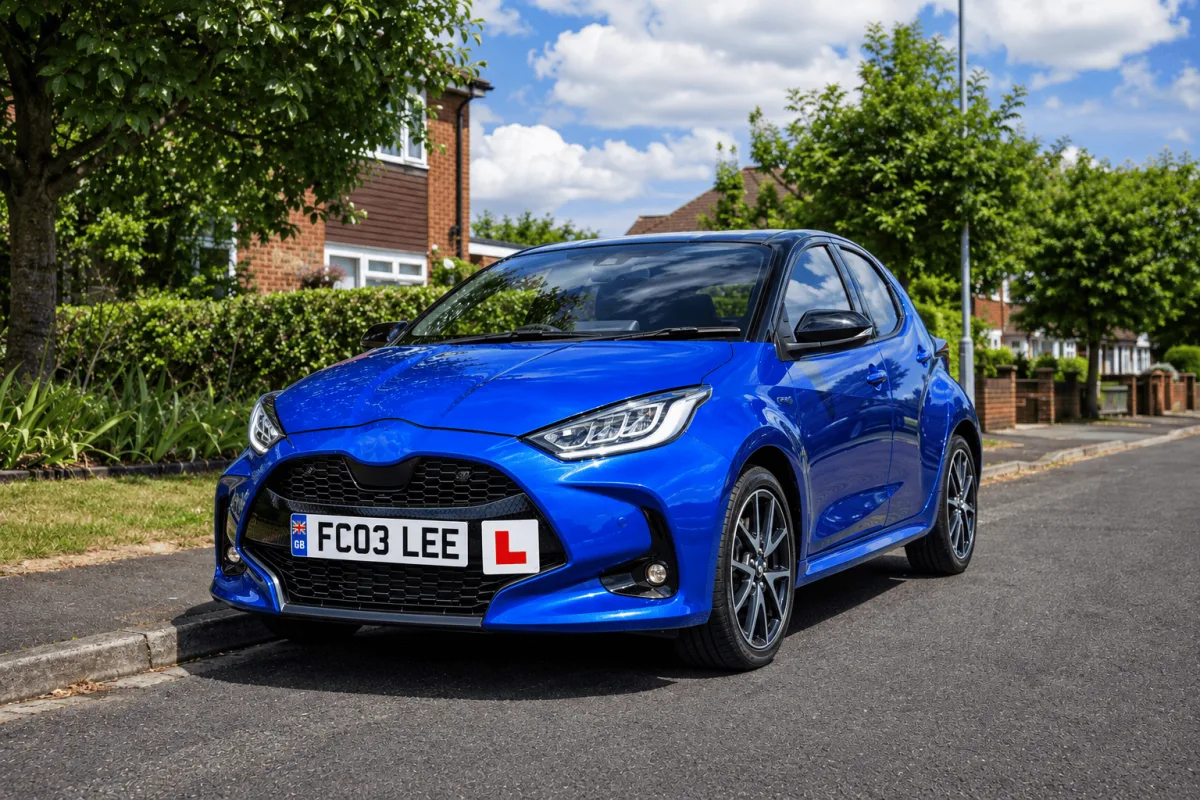 A calm, easy automatic Toyota Yaris Hybrid used for driving lessons in Worcester